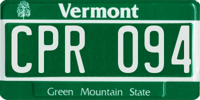 VT license plate CPR094