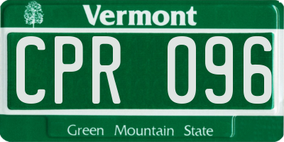 VT license plate CPR096