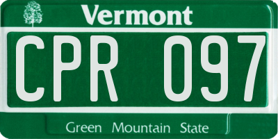 VT license plate CPR097