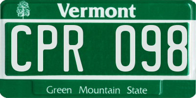 VT license plate CPR098