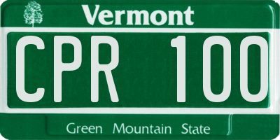 VT license plate CPR100