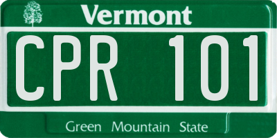VT license plate CPR101