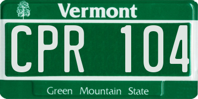 VT license plate CPR104