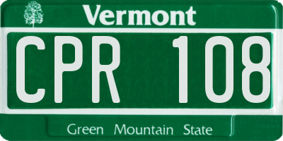 VT license plate CPR108