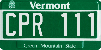 VT license plate CPR111