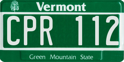 VT license plate CPR112