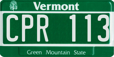 VT license plate CPR113