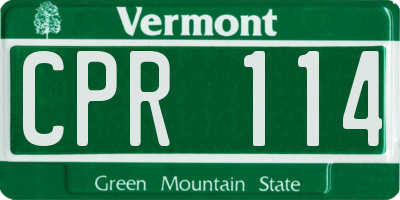 VT license plate CPR114