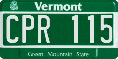 VT license plate CPR115