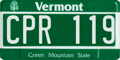 VT license plate CPR119