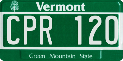 VT license plate CPR120