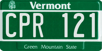 VT license plate CPR121