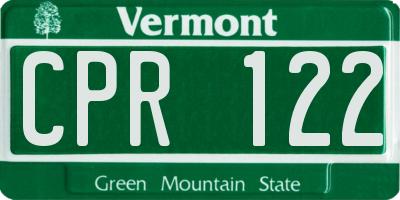 VT license plate CPR122