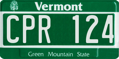 VT license plate CPR124