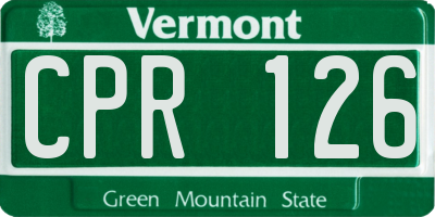 VT license plate CPR126