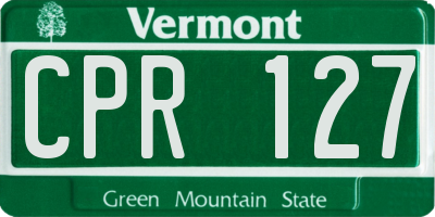 VT license plate CPR127