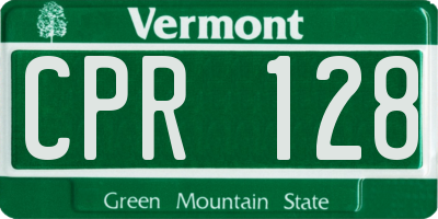 VT license plate CPR128