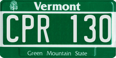 VT license plate CPR130
