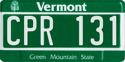 VT license plate CPR131