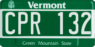 VT license plate CPR132