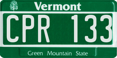 VT license plate CPR133