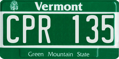 VT license plate CPR135