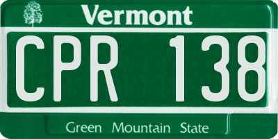 VT license plate CPR138