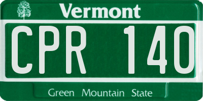 VT license plate CPR140