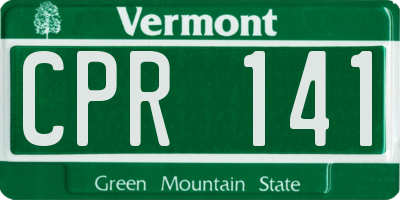VT license plate CPR141