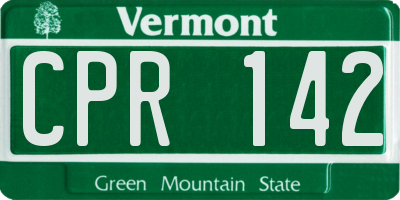 VT license plate CPR142