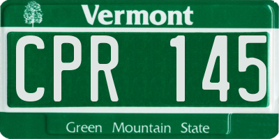 VT license plate CPR145