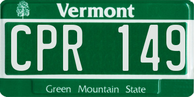 VT license plate CPR149
