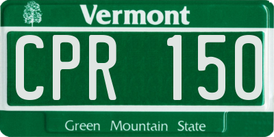 VT license plate CPR150