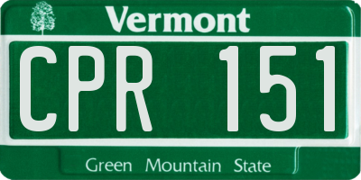 VT license plate CPR151
