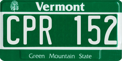 VT license plate CPR152