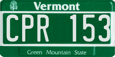 VT license plate CPR153