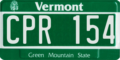 VT license plate CPR154