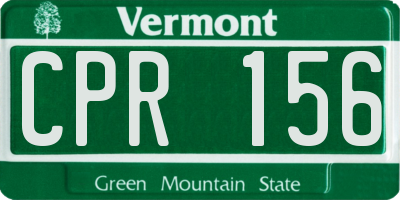 VT license plate CPR156