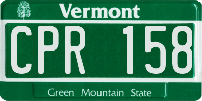 VT license plate CPR158