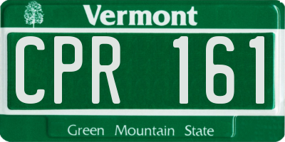 VT license plate CPR161