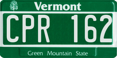 VT license plate CPR162