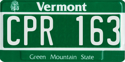 VT license plate CPR163