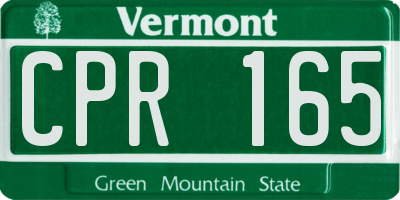VT license plate CPR165