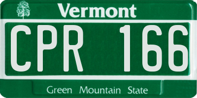 VT license plate CPR166