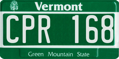 VT license plate CPR168