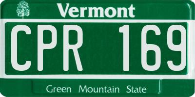 VT license plate CPR169