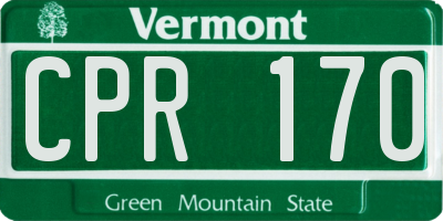 VT license plate CPR170