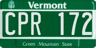VT license plate CPR172