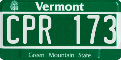 VT license plate CPR173