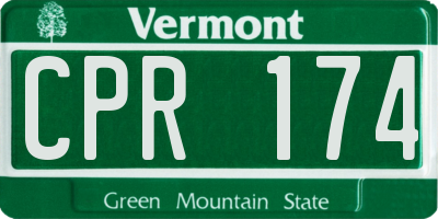 VT license plate CPR174